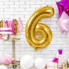 Balon Metal Foliowy Cyfra &quot;6&quot; 86 Cm
