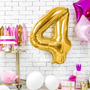 Balon Metal Foliowy Cyfra "4" 86 Cm