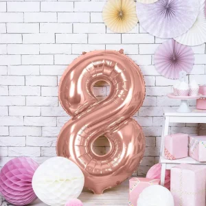Balon Pink Metal Foliowy Cyfra "8" 86 Cm