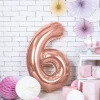 Balon Pink Metal Foliowy Cyfra "6" 86 Cm