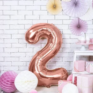 Balon Pink Metal Foliowy Cyfra "2" 86 Cm