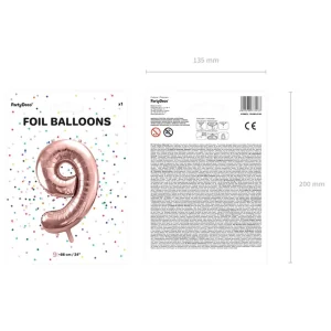 Balon Pink Metal Foliowy Cyfra