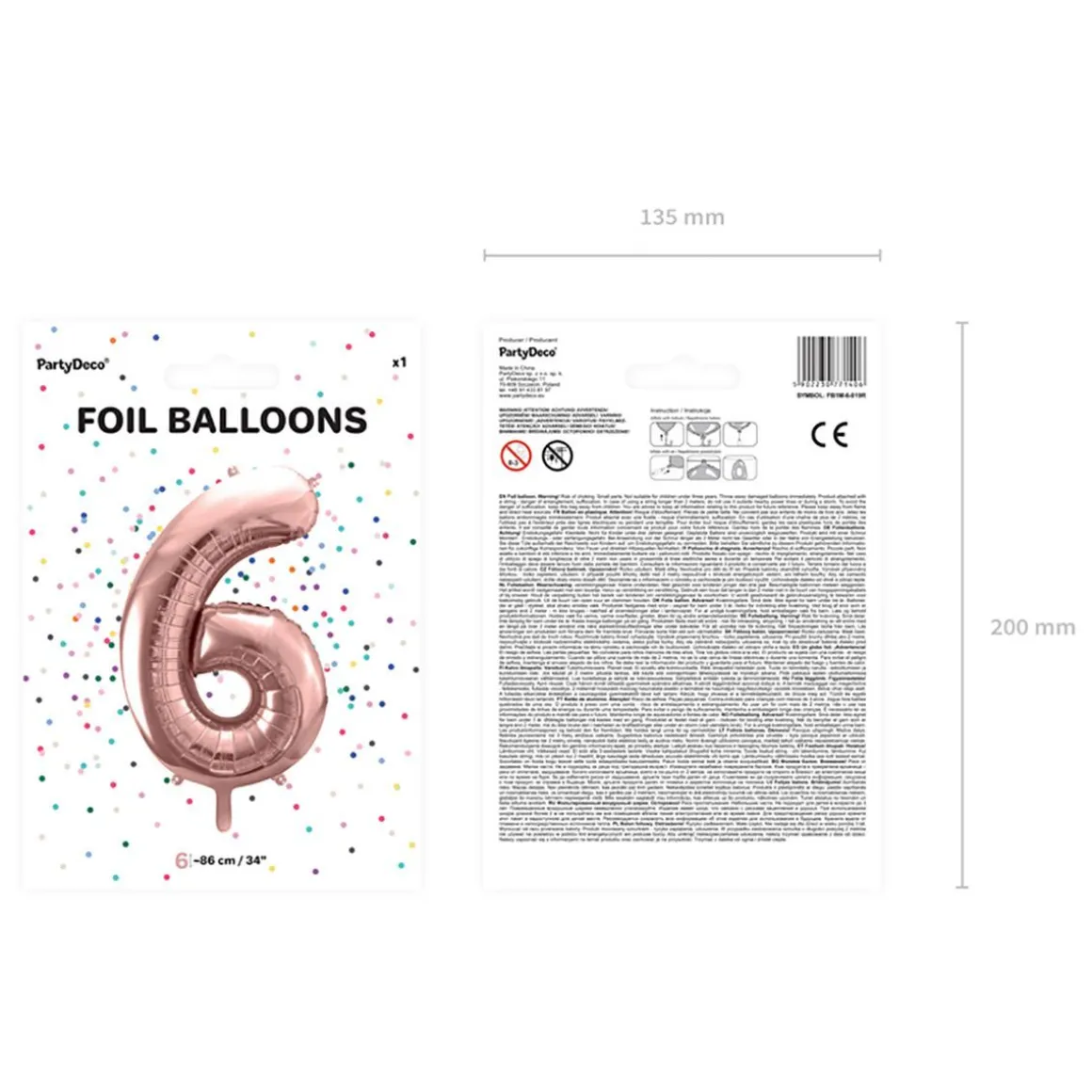 balon_pink_metal_foliowy__3.webp Balon Pink Metal Foliowy Cyfra "6" 86 Cm