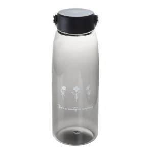 Butelka Emoji Czarna Z Kwiatkami 1,2 L