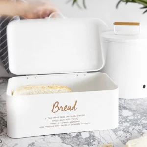 Chlebak Escille Metalowy Bialy 33X19X15 Cm