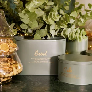 Chlebak Escille Metalowy Zielony 34X21X18 Cm