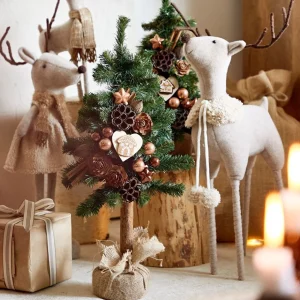 Choinka Lenci Z Brazowymi Ozdobami Na Pniu 65 Cm