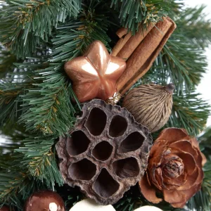 Choinka Lenci Z Brazowymi Ozdobami Na Pniu 65 Cm