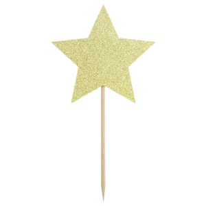 Dekoracja Stars Do Muffinek Zlote Gwiazdki 6 Szt. 11,5 Cm