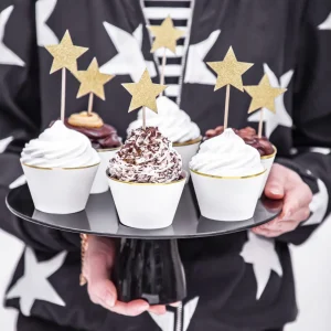 Dekoracja Stars Do Muffinek Zlote Gwiazdki 6 Szt. 11,5 Cm