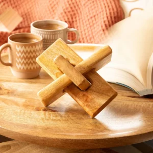 Dekoracja Stojaca Abbou Lancuch Z Drewna Mango 17X17 Cm