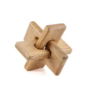 Dekoracja Stojaca Abbou Lancuch Z Drewna Mango 17X17 Cm