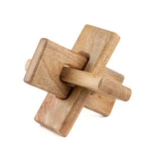 Dekoracja Stojaca Abbou Lancuch Z Drewna Mango 17X17 Cm