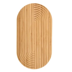 Deska Bambou Owalna Ze Zlobieniami 34,5X18,7Cm