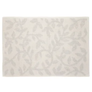 Dywanik Lazienkowy Chelli Zakardowy Bezowy W Listki 50X70Cm