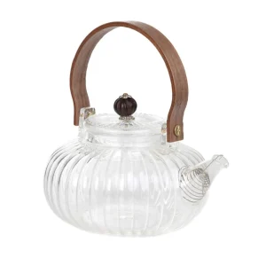 Dzbanek Corrie Ryflowany Z Drewniana Raczka 0,55 L