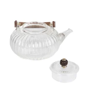 Dzbanek Corrie Ryflowany Z Drewniana Raczka 0,55 L