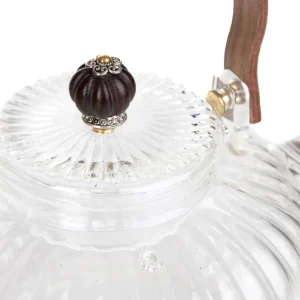 Dzbanek Corrie Ryflowany Z Drewniana Raczka 0,55 L