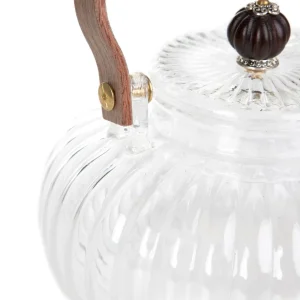 Dzbanek Corrie Ryflowany Z Drewniana Raczka 0,55 L