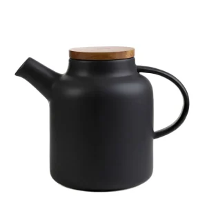 Dzbanek Poline Z Akacjowym Wieczkiem Czarny 1L