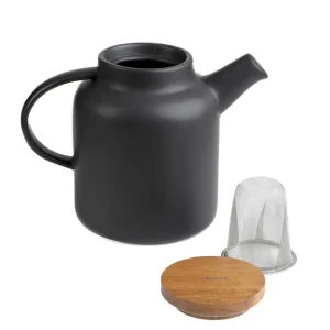 Dzbanek Poline Z Akacjowym Wieczkiem Czarny 1L