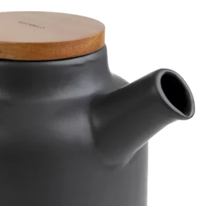 Dzbanek Poline Z Akacjowym Wieczkiem Czarny 1L