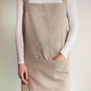 Fartuch Kuchenny Monez Crossback Domieszka Lnu Szary 100X90 Cm