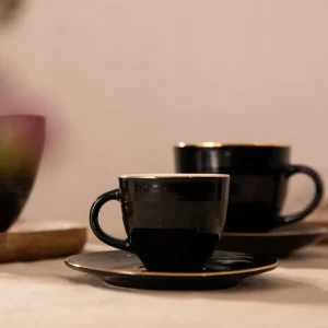 Filizanka Ellie Ze Spodkiem Czarna 0,09 L