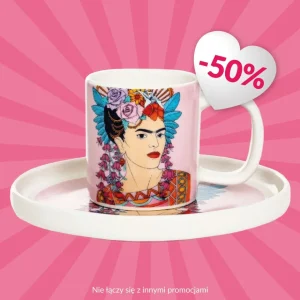 Filizanka Frida Kahlo Do Espresso Ze Spodkiem Fioletowa 0,08 L