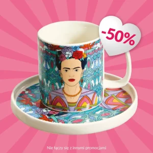 Filizanka Frida Kahlo Do Espresso Ze Spodkiem Turkusowa 0,08 L