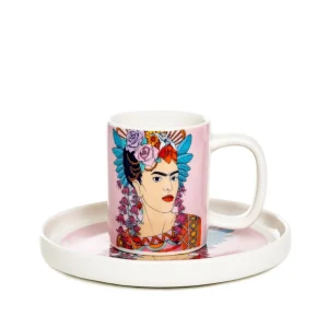 Filizanka Frida Kahlo Do Espresso Ze Spodkiem Fioletowa 0,08 L