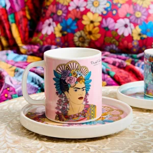 Filizanka Frida Kahlo Ze Spodkiem Fioletowa 0,2 L