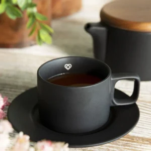 Filizanka Marin Ze Spodkiem Czarna 0,2 L