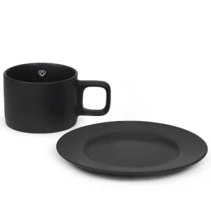 Filizanka Marin Ze Spodkiem Czarna 0,2 L