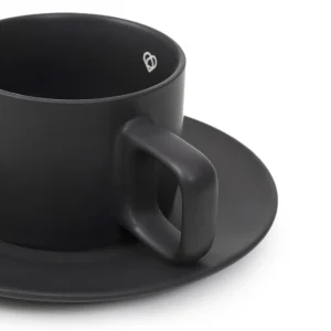 Filizanka Marin Ze Spodkiem Czarna 0,2 L