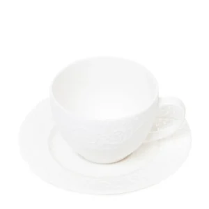 Filizanka Sylia Duza Biala Z Ornamentem 0,25 L