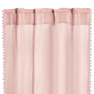 Firanka Adi Z Pomponikami Rozowa 140X250 Cm