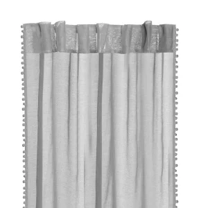 Firanka Adi Z Pomponikami Szara 140X250 Cm
