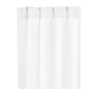 Firanka Adi Z Pomponikami Biala 140X250 Cm