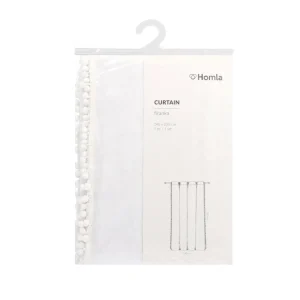 Firanka Adi Z Pomponikami Biala 140X250 Cm