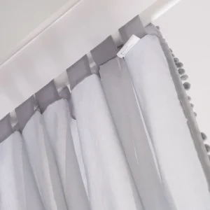 Firanka Adi Z Pomponikami Szara 140X250 Cm