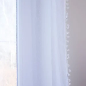 Firanka Adi Z Pomponikami Biala 140X250 Cm