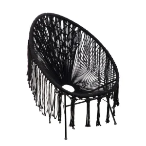 Fotel Acapulco Bliss Makrama Czarna 93X73X85 Cm