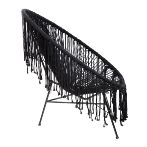 Fotel Acapulco Bliss Makrama Czarna 93X73X85 Cm