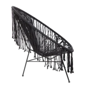 Fotel Acapulco Spirit Makrama Czarna 93X73X85 Cm