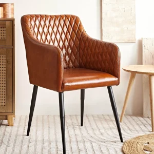 Fotel Brizo W Obiciu Ze Skory Bawolej Brazowe 55X60X86 Cm