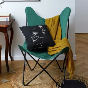 Fotel Butterfly Z Metalowa Rama Welur 70X80X102 Cm