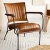 Fotel Gladio W Obiciu Ze Skory Bawolej Brazowe 68X76X75 Cm