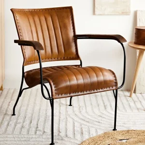 Fotel Gladio W Obiciu Ze Skory Bawolej Brazowe 68X76X75 Cm