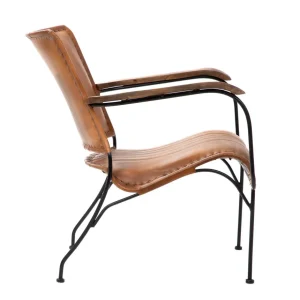 Fotel Gladio W Obiciu Ze Skory Bawolej Brazowe 68X76X75 Cm